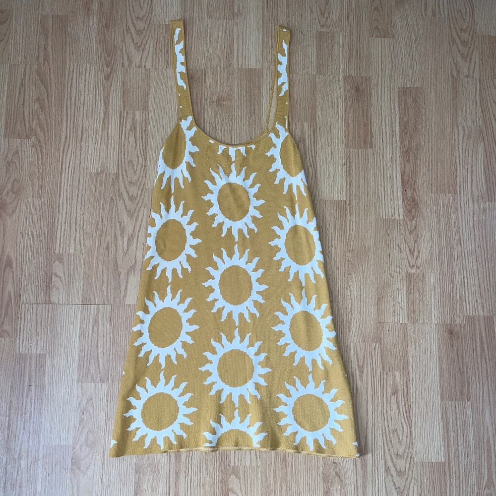 Show Me Your Mumu Mellow Mini Dress in Paradise Sun Knit Yellow Size Medium - Picture 4 of 9